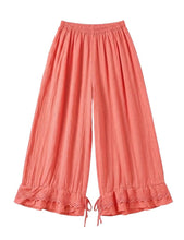 Load image into Gallery viewer, Wide Leg Cotton Pants W/Eyelet Embroidery

