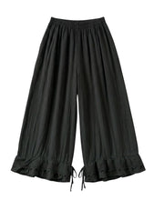 Load image into Gallery viewer, Wide Leg Cotton Pants W/Eyelet Embroidery
