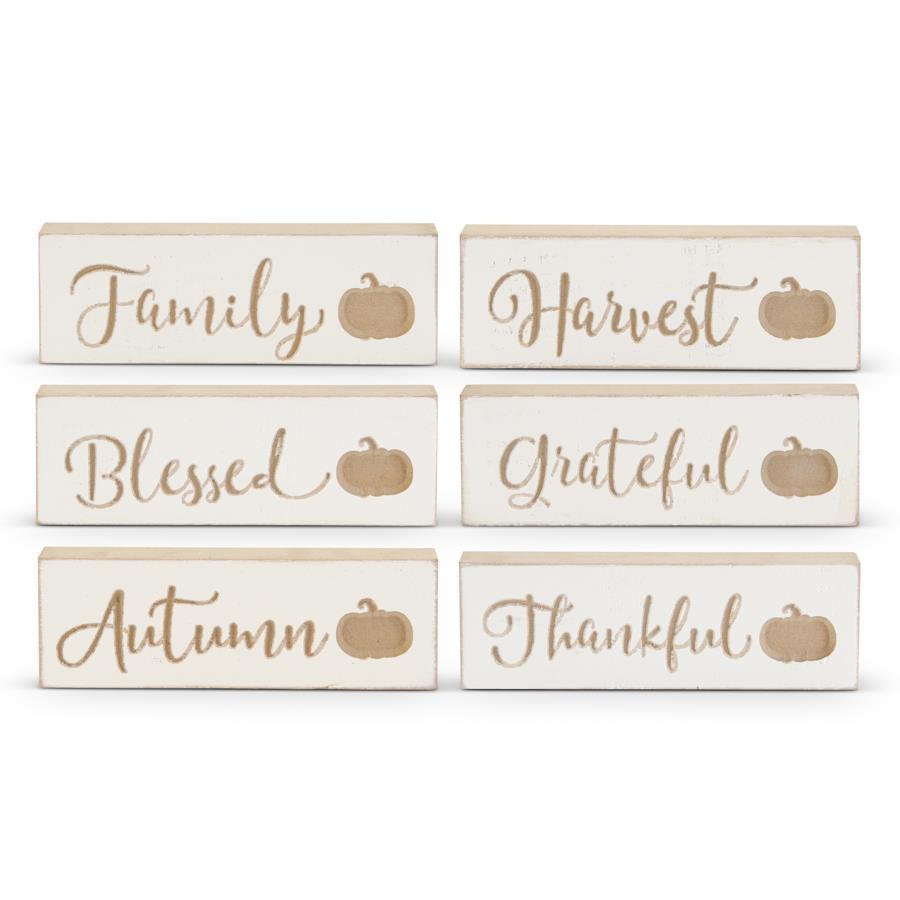 Engraved Wood Harvest Message Tablet Sign