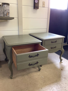 Lane Green Single Drawer Side Tables