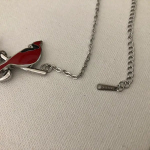 Cardinal with Hearts Necklace