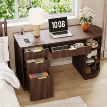 Load image into Gallery viewer, Mid Century Modern Fluted Executive Desk
