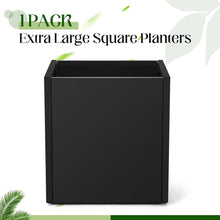 Load image into Gallery viewer, Black Square Galvanized Steel Planter
