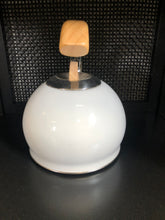 Load image into Gallery viewer, White tea kettle with wood handle and stainless steel
