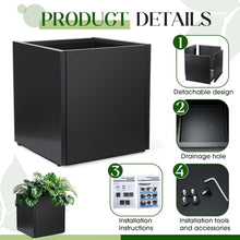 Load image into Gallery viewer, Black Square Galvanized Steel Planter
