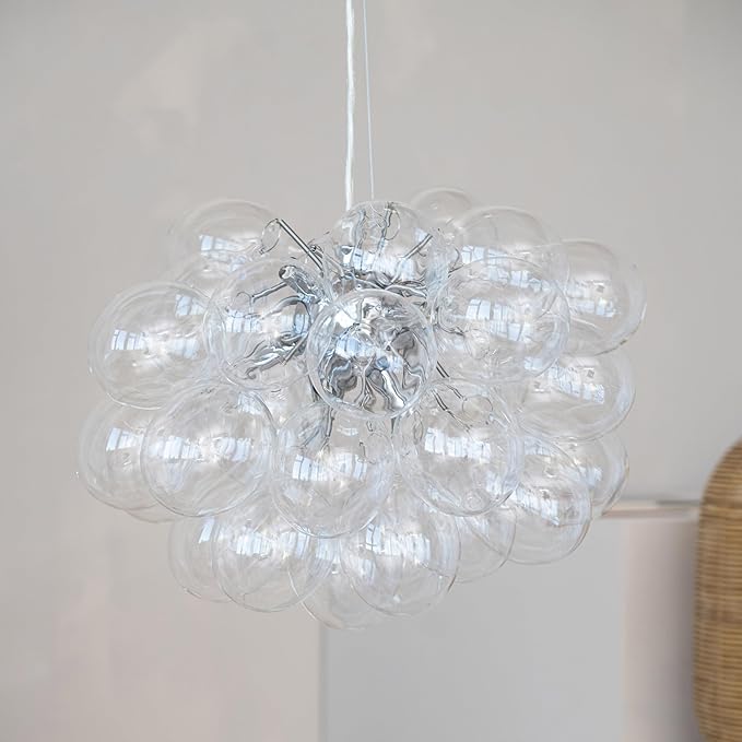 Glass and Metal Pendant Lamp