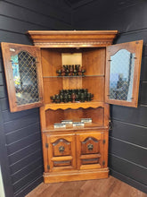 Load image into Gallery viewer, Wood &amp; Glass Corner Hutch
