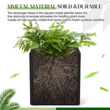 Load image into Gallery viewer, Black Square Galvanized Steel Planter
