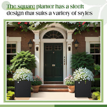 Load image into Gallery viewer, Black Square Galvanized Steel Planter
