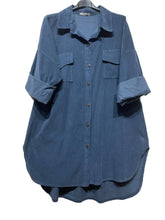 Load image into Gallery viewer, Long Velvet Botton Down Shirt
