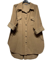 Load image into Gallery viewer, Long Velvet Botton Down Shirt
