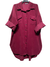 Load image into Gallery viewer, Long Velvet Botton Down Shirt
