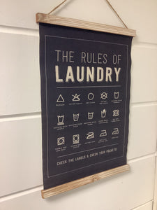 The Rules of Laundry Hanging Poster