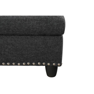 Sciortino 97.2" Wide Dark Gray Linen Corner Sectional with Ottoman