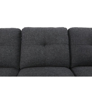 Sciortino 97.2" Wide Dark Gray Linen Corner Sectional with Ottoman