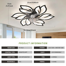 Load image into Gallery viewer, Angstrom 25" 6 - Blade Reversible Dimmable LED Flush Mount Ceiling Fan With Remote Control And App
