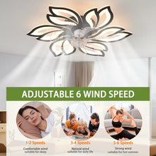 Load image into Gallery viewer, Angstrom 25" 6 - Blade Reversible Dimmable LED Flush Mount Ceiling Fan With Remote Control And App
