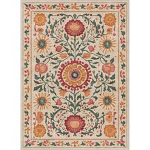 Load image into Gallery viewer, 5x7 Apollo Suzani Vintage Floral Beige Flat-Weave Area Rug
