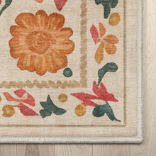 Load image into Gallery viewer, 5x7 Apollo Suzani Vintage Floral Beige Flat-Weave Area Rug

