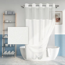 Load image into Gallery viewer, Bartek No Hook Slub Linen Textured Shower Curtain with Snap-in PEVA Liner
