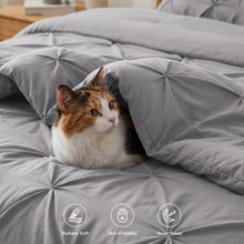 Load image into Gallery viewer, Full Size Gray Pinch Pleat Comforter with Sheets
