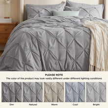 Load image into Gallery viewer, Full Size Gray Pinch Pleat Comforter with Sheets
