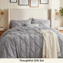 Load image into Gallery viewer, Full Size Gray Pinch Pleat Comforter with Sheets
