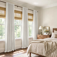 Load image into Gallery viewer, Beige Faux Linen Thermal 100% Blackout Curtains, Set of 2

