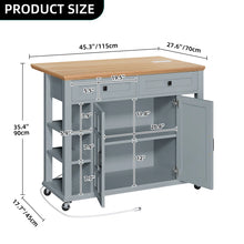 Load image into Gallery viewer, Rolling Kitchen Cart Island with Foldable Tabletop
