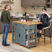 Load image into Gallery viewer, Rolling Kitchen Cart Island with Foldable Tabletop
