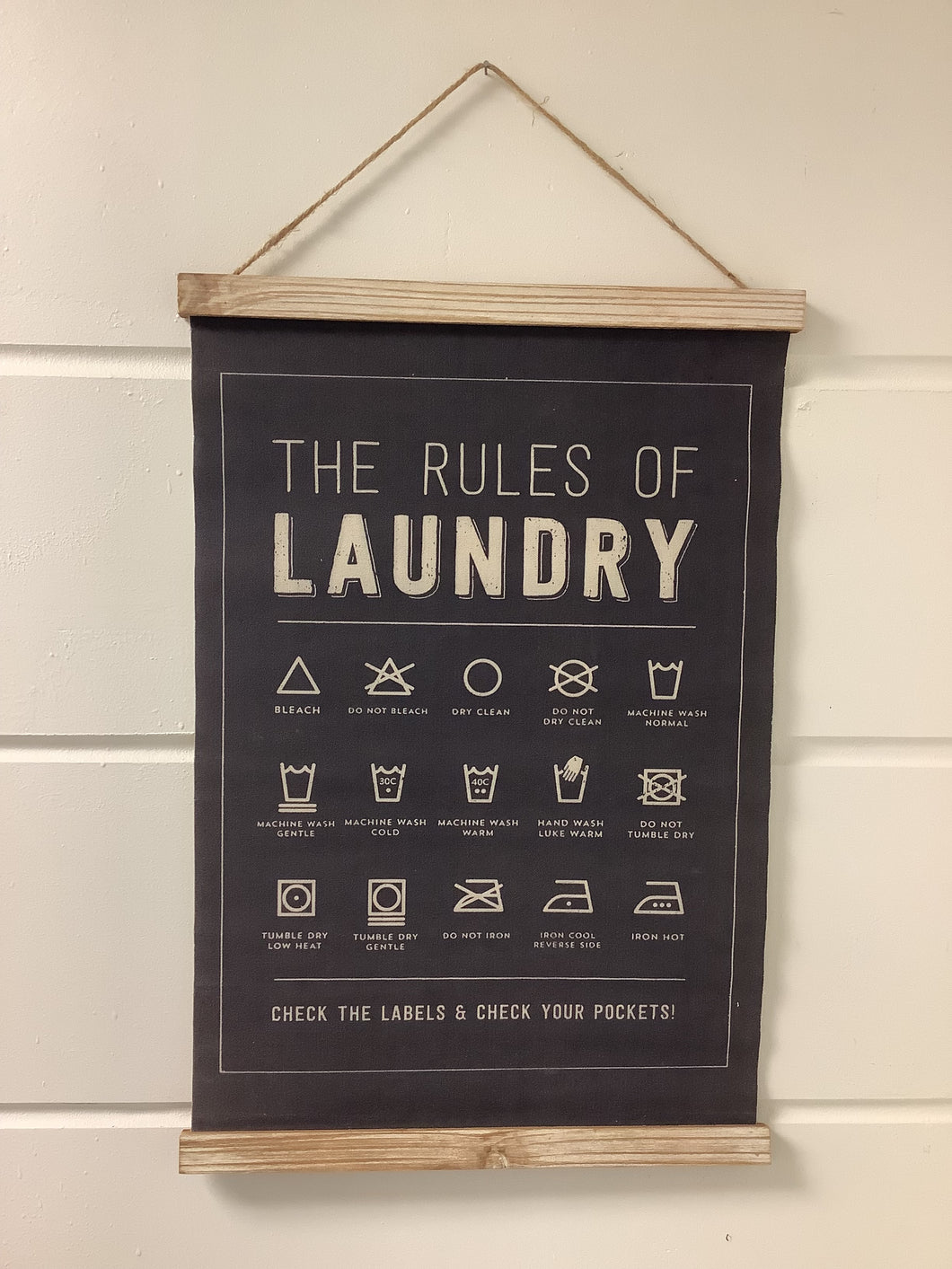 The Rules of Laundry Hanging Poster