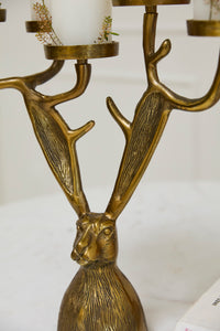 Eric Rabbit Brass Candleholder