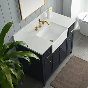 Hamman 42'' Free Standing Single Bathroom Sink Vanity with Engineered Stone Top