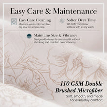 Load image into Gallery viewer, Full/Queen Taupe Floral Microfiber Reversible Duvet Cover Set
