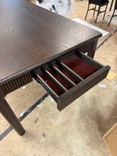 Load image into Gallery viewer, Waynesville Modern 72'' W Fluted Solid Wood Dining Table with Built-In Storage Drawers
