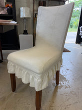 Load image into Gallery viewer, White Dining Chair Slip Cover
