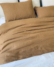 Load image into Gallery viewer, King Golden tan linen duvet cover ￼
