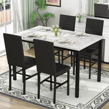 Load image into Gallery viewer, 4 Person Faux Marble Dining Set
