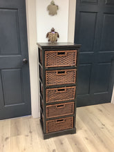 Load image into Gallery viewer, Black Wicker Storage Tower/Chest
