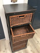 Load image into Gallery viewer, Black Wicker Storage Tower/Chest
