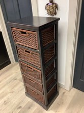 Load image into Gallery viewer, Black Wicker Storage Tower/Chest
