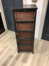 Load image into Gallery viewer, Black Wicker Storage Tower/Chest
