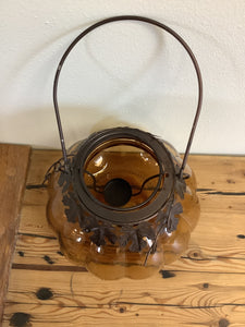 Amber Glass Pumpkin Lantern