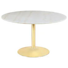 Load image into Gallery viewer, Kella Round 50-inch Marble Top Dining Table White Marble - White Marble
