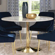 Load image into Gallery viewer, Kella Round 50-inch Marble Top Dining Table White Marble - White Marble
