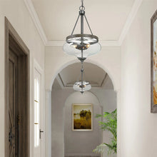 Load image into Gallery viewer, Kewaunee 3 - Light Drum Urn Kitchen Island Pendant Light with Glass Shade
