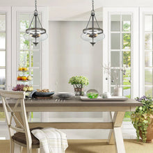 Load image into Gallery viewer, Kewaunee 3 - Light Drum Urn Kitchen Island Pendant Light with Glass Shade
