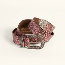 Load image into Gallery viewer, Loyal West Sophia Belt-Pink Floral Leather
