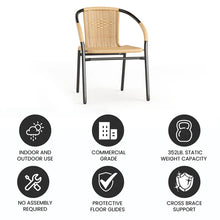 Load image into Gallery viewer, Lila Rattan Indoor-Outdoor Restaurant Stack Chair
