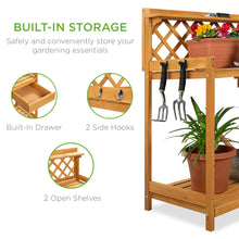 Load image into Gallery viewer, Wooden Garden Potting Bench Workstation
